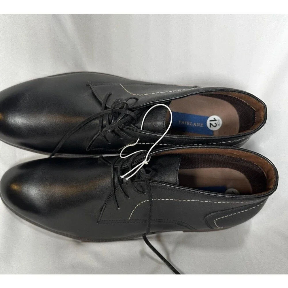 Fairlane Mens Black Shoes Size 12 Derby /Dress/Casual/Work Shoes New Without Box